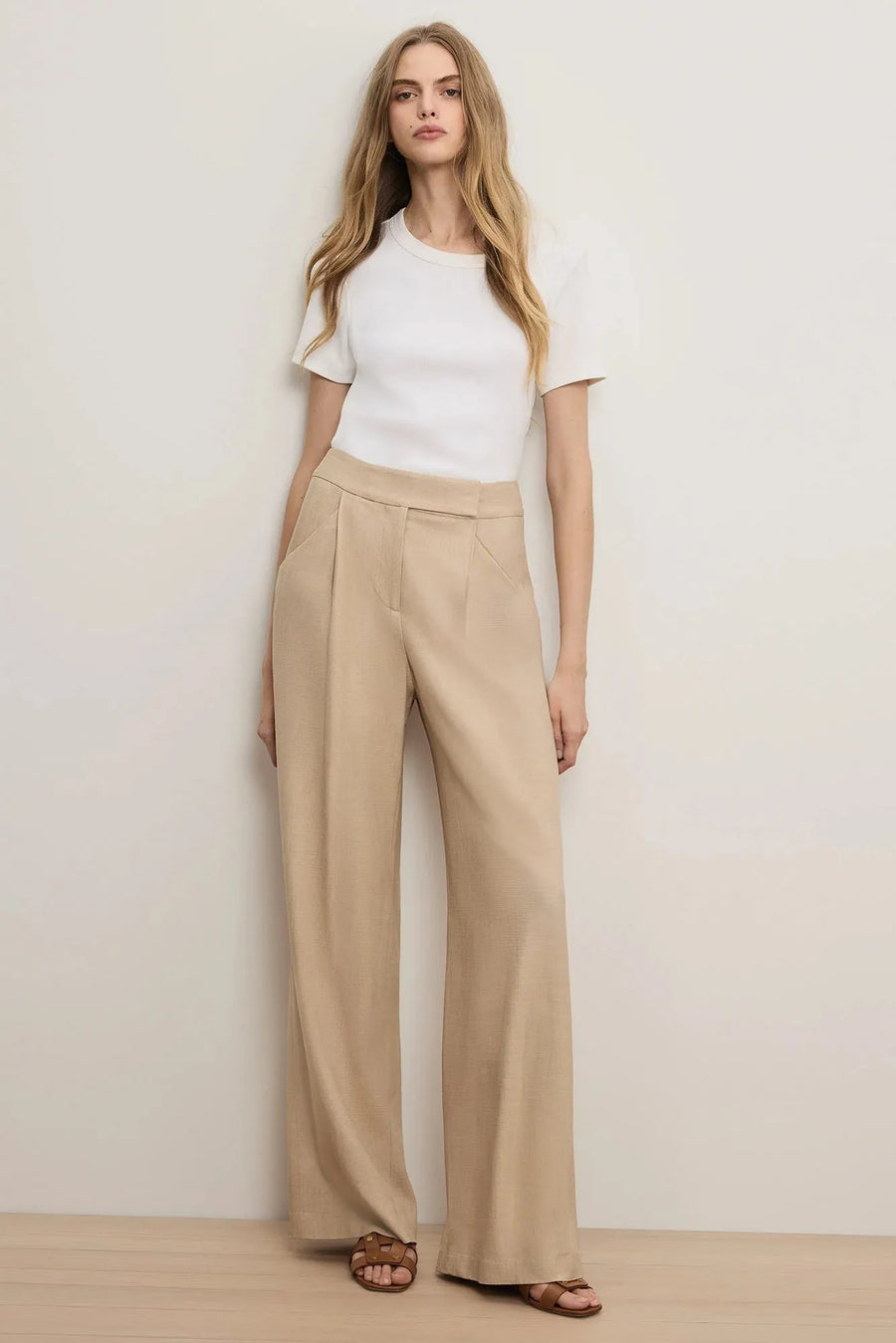 Marbeau Wide-Leg Pant Stone Khaki