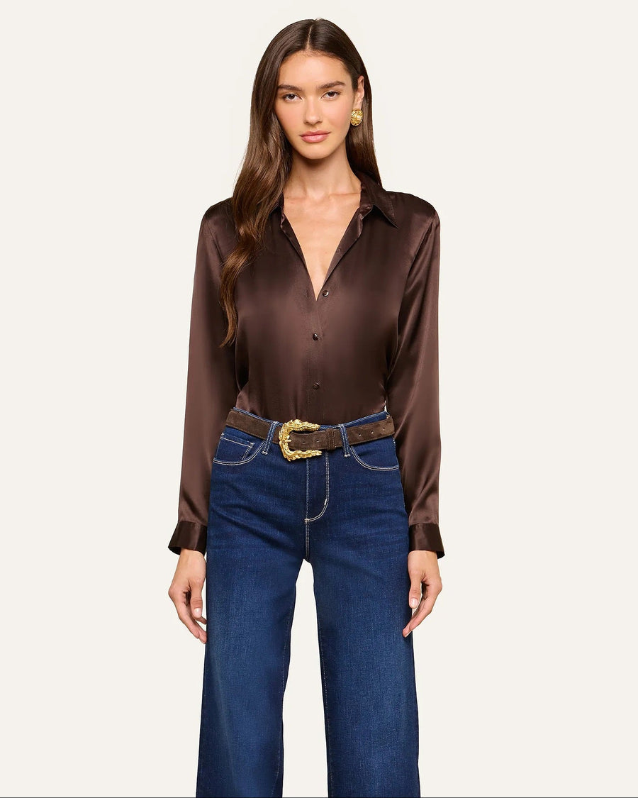 Tyler Silk Blouse Dark Java