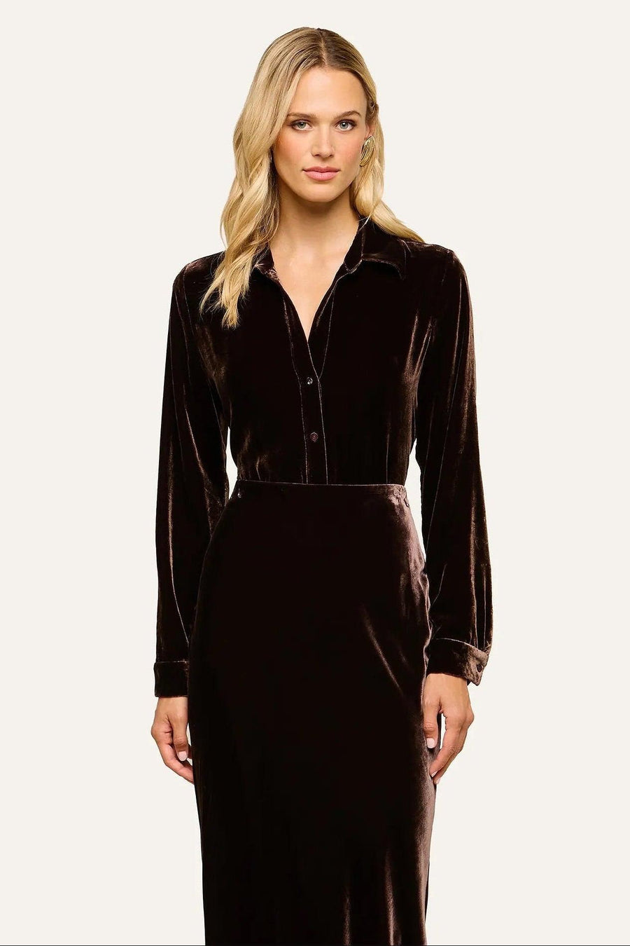 Argo Velvet Blouse Dark Java