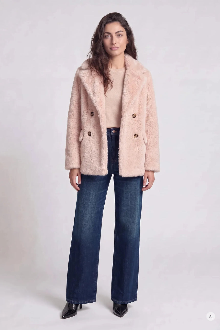 Double-Breasted Outdoor Blazer Blush