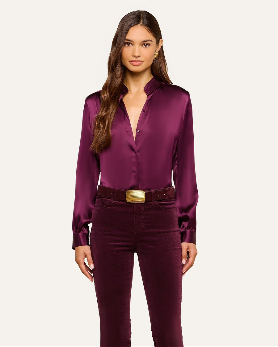 Bianca Silk Blouse Dark Plum