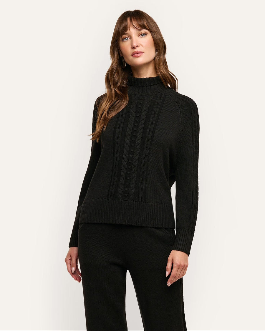 Sandrina Cable Turtleneck Black