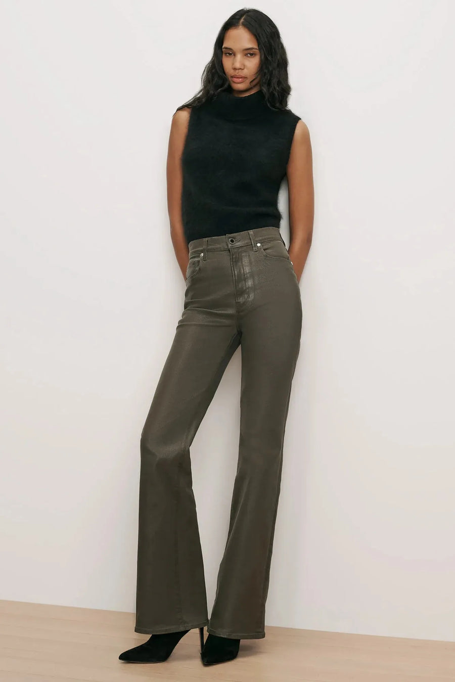 Crosbie Slim Wide-Leg Jean Loden