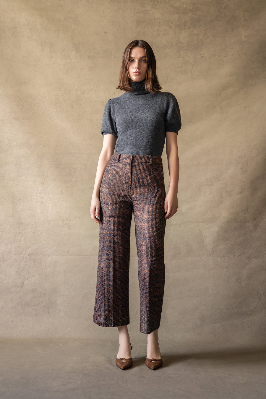 Domenica Pant Brown Graphical