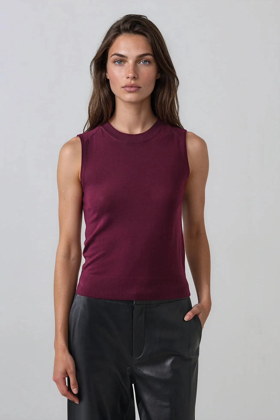 Extra-Fine Merino Sleeveless Crewneck Marchesa