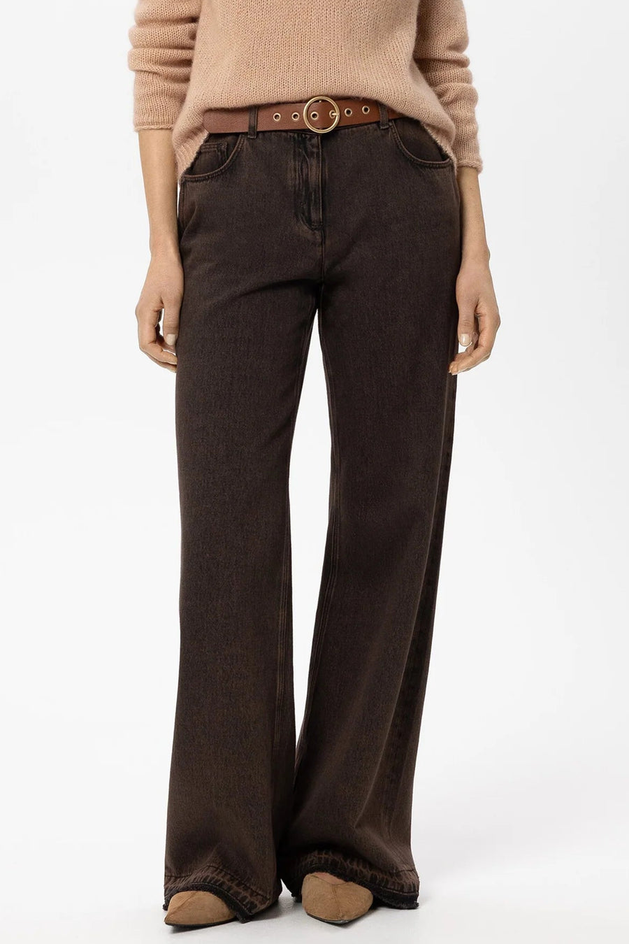 Authentic-Wideleg-Denim Brown-Luisa Cerano-Tocca Finita