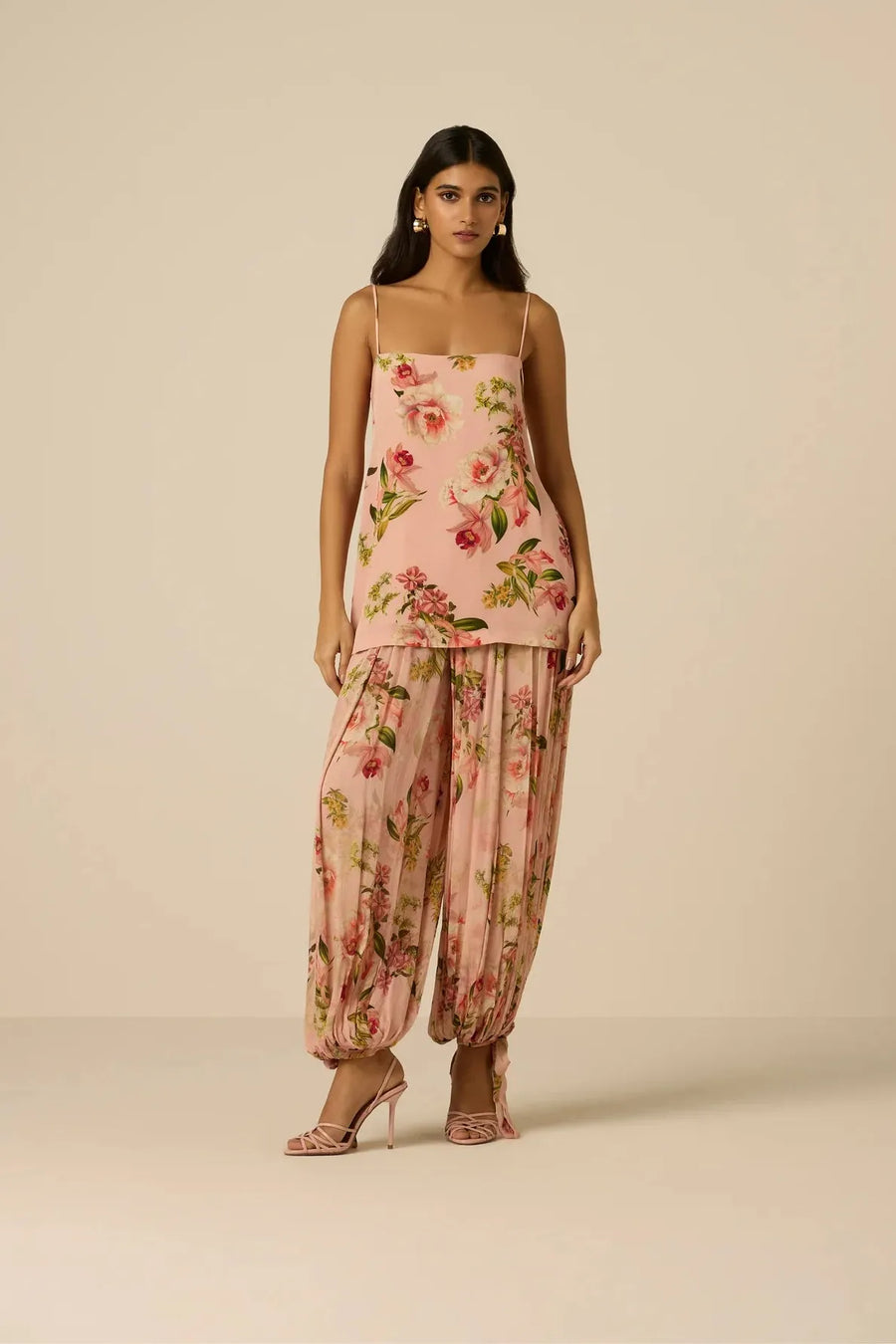 Ayla High Slit Top Peach-Hemant & Nandita-Tocca Finita