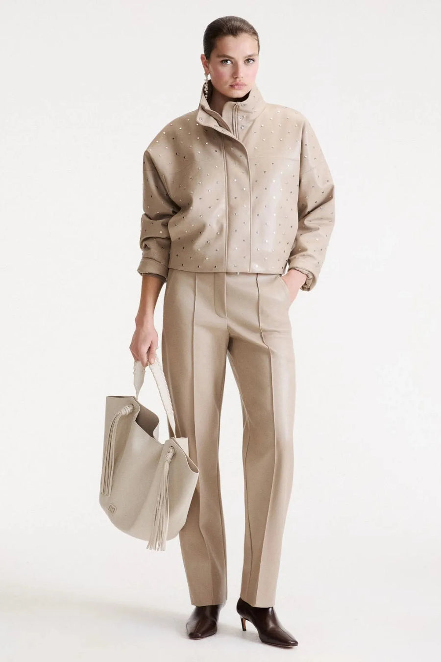 Coated Jersey Trouser Turtledove-Marella-Tocca Finita