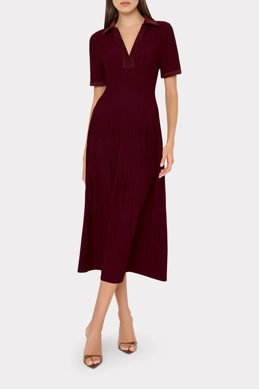 Dylan Knit Midi Dress Burgundy-Milly-Tocca Finita