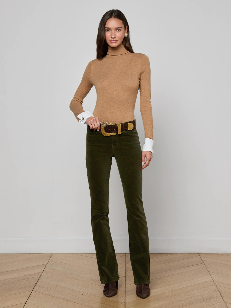 Flora Turtleneck Chestnut/White-L&