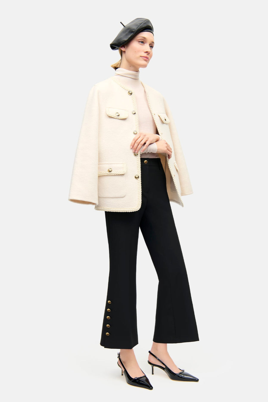 France Statement Slit Pant Black-Cambio-Tocca Finita