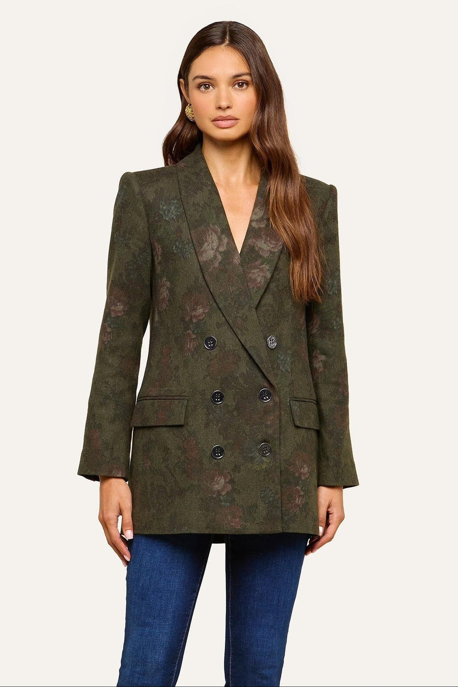Jayda Blazer Deep Forest Multi Floral-L&