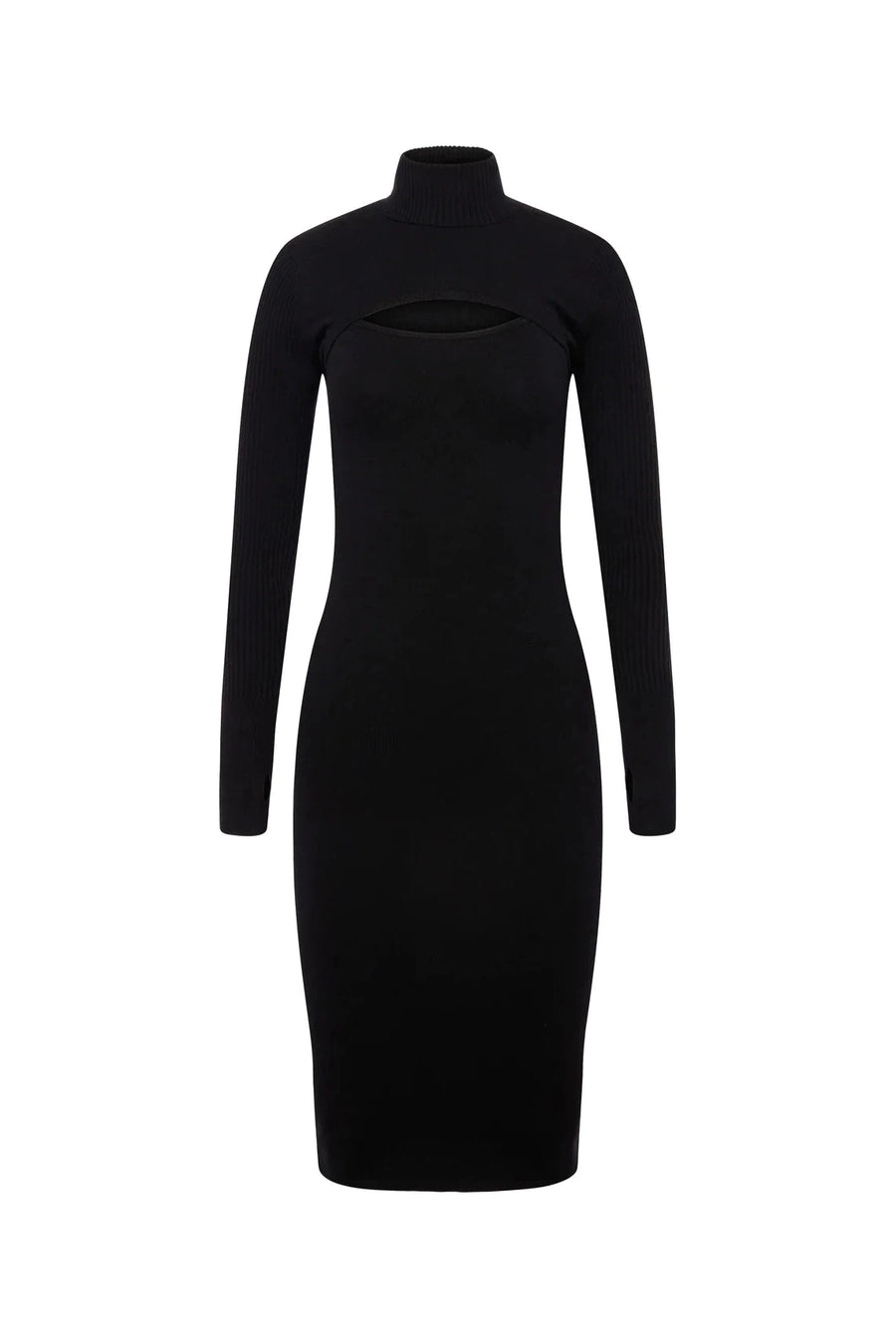 Kirby Cut Out Knit Dress in Black-L&