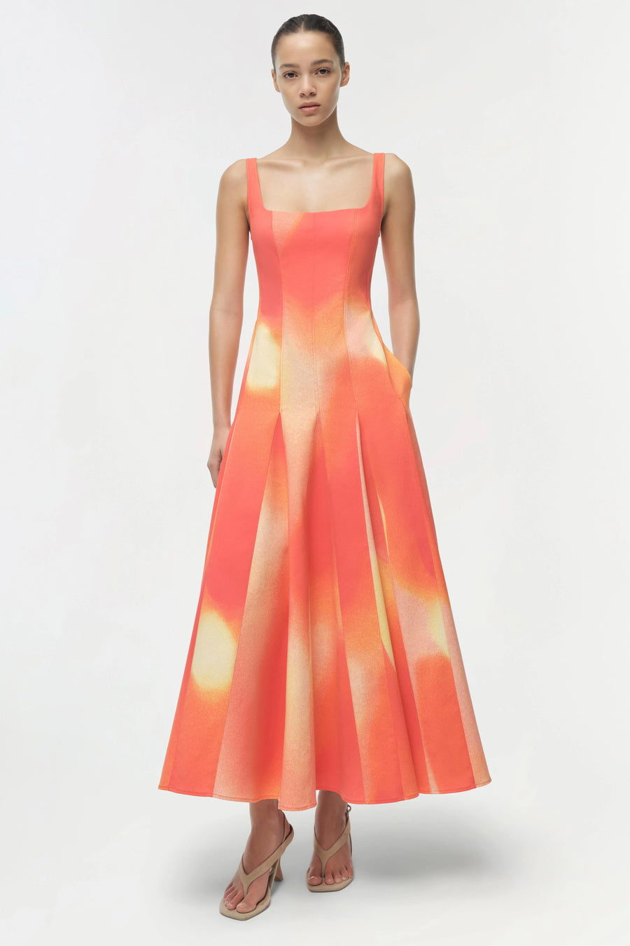 Lara Midi Dress Golden Hour Sunset-SIMKHAI-Tocca Finita