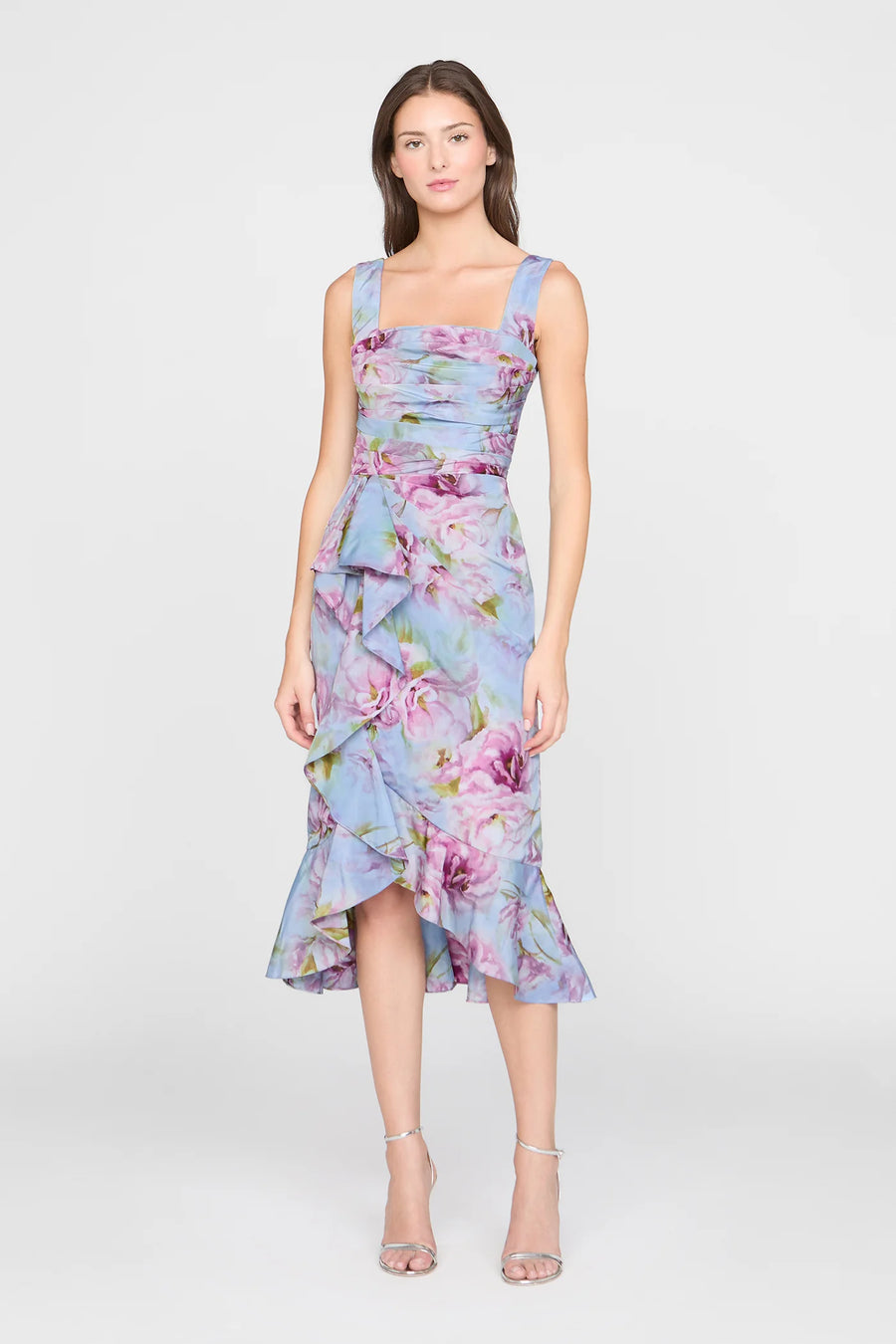 Livia Printed Taffeta Dress Glass Garden-Theia-Tocca Finita