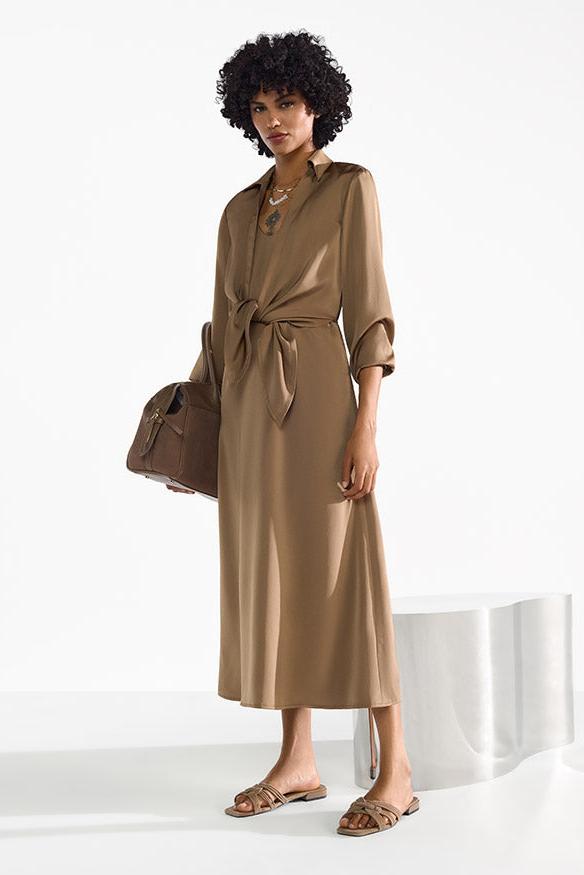 Maxi Dress With Tie Belt Coconut-Riani-Tocca Finita