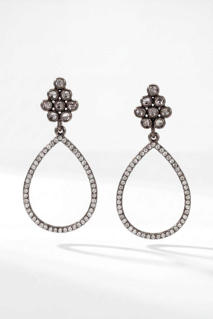 Petite Tear Drop Earrings - Gunmetal-Valentine Rouge-Tocca Finita