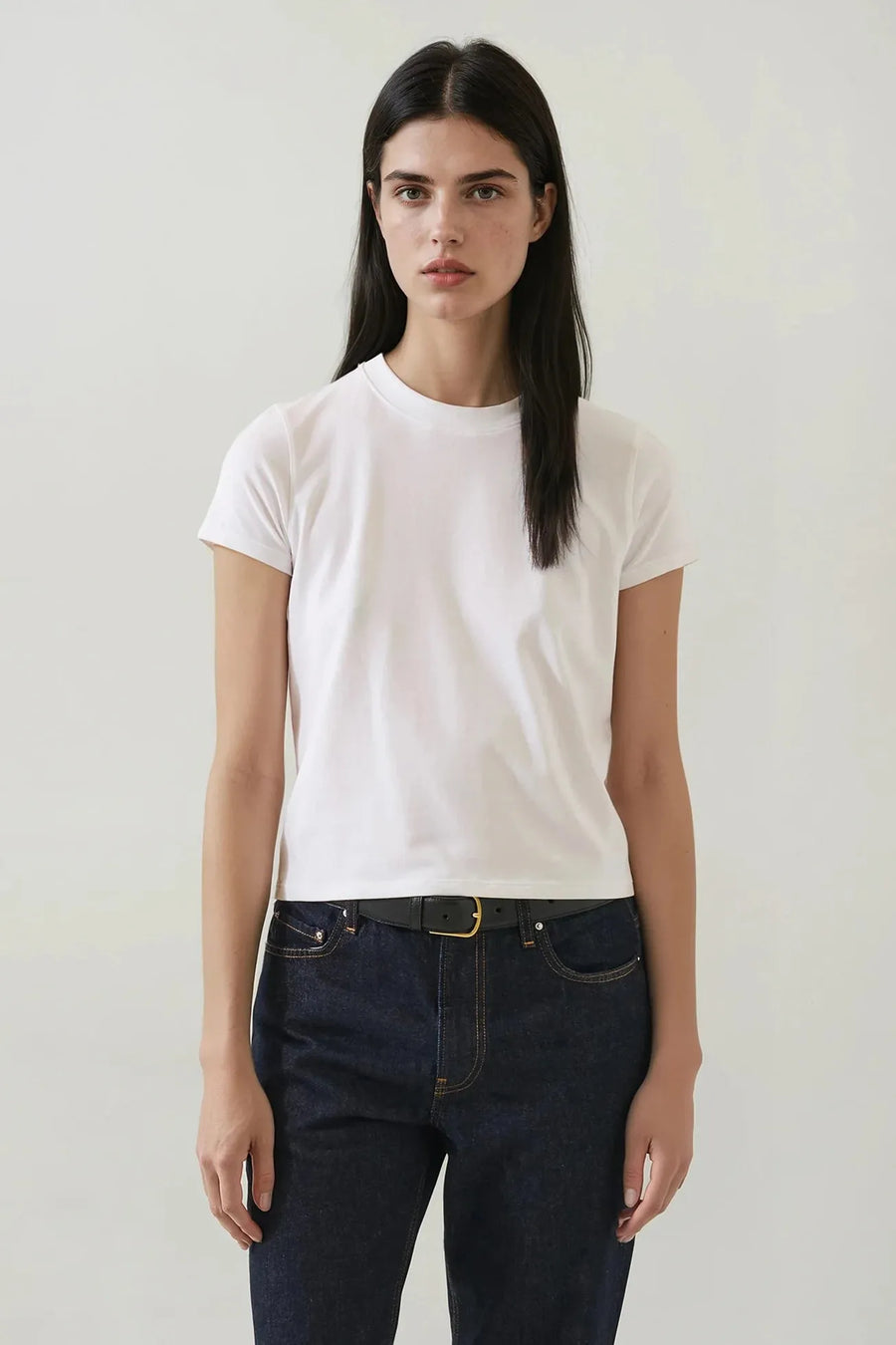 Pima Stretch Short Sleeve Baby Tee White-Patrick Assaraf-Tocca Finita