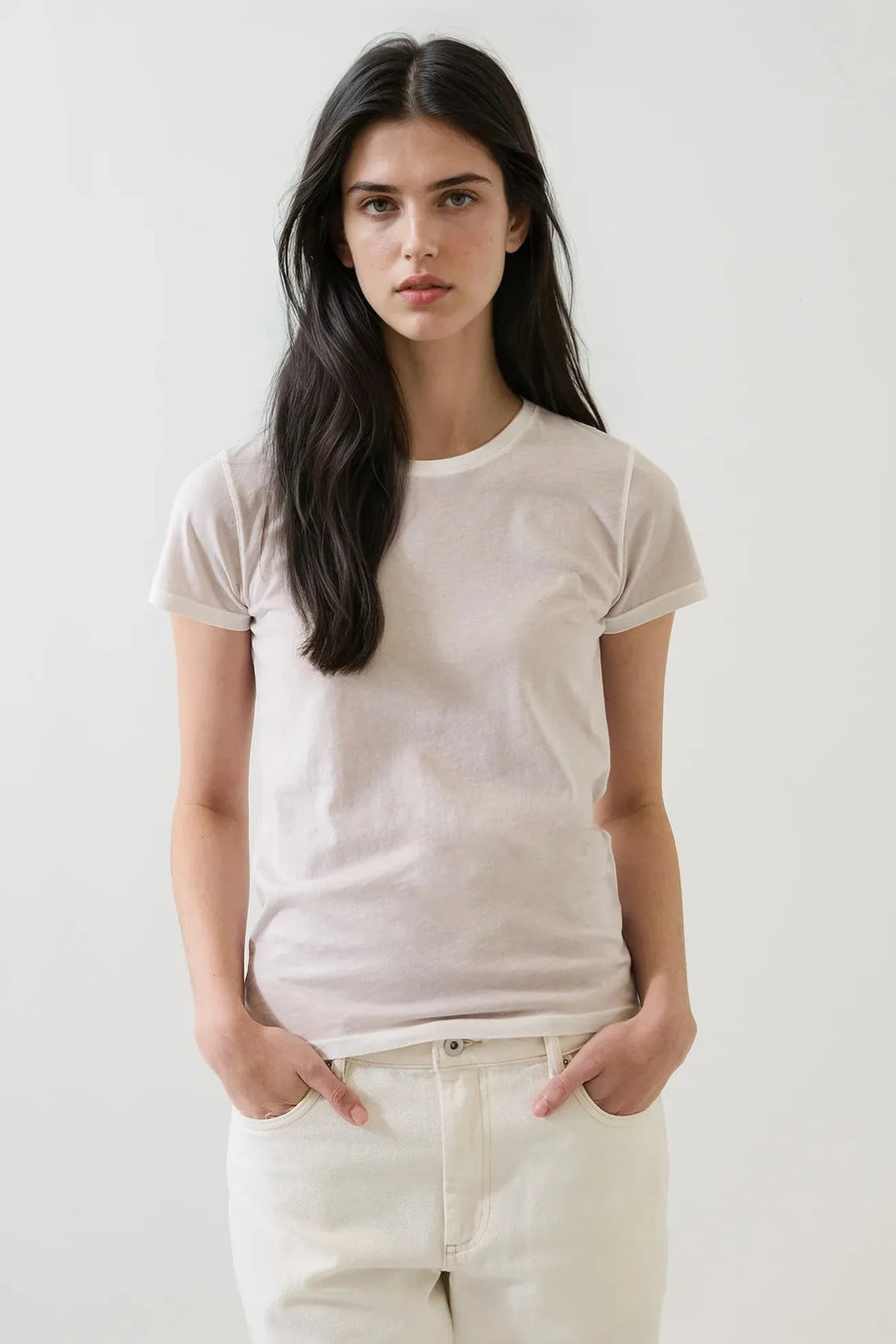 Reverse Spray Lightweight Pima Cotton Classic T-Shirt Calico-Patrick Assaraf-Tocca Finita