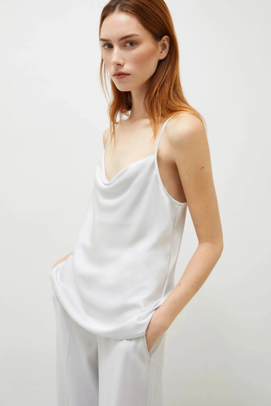 Satin Camisole In Ice-Marella-Tocca Finita