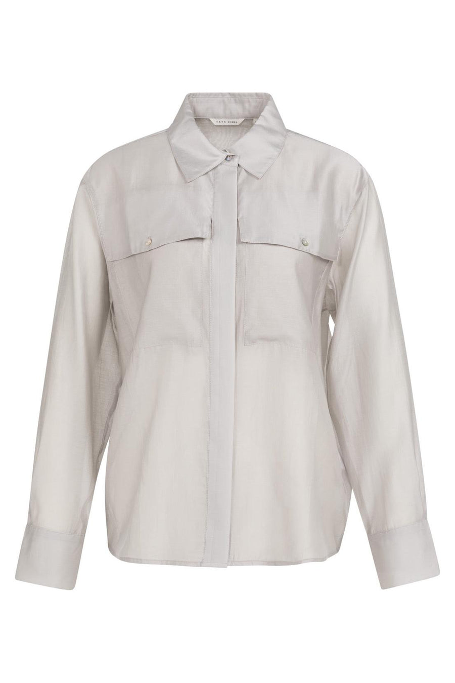 Sheer Blouse Vapor Blue Grey-YAYA-Tocca Finita