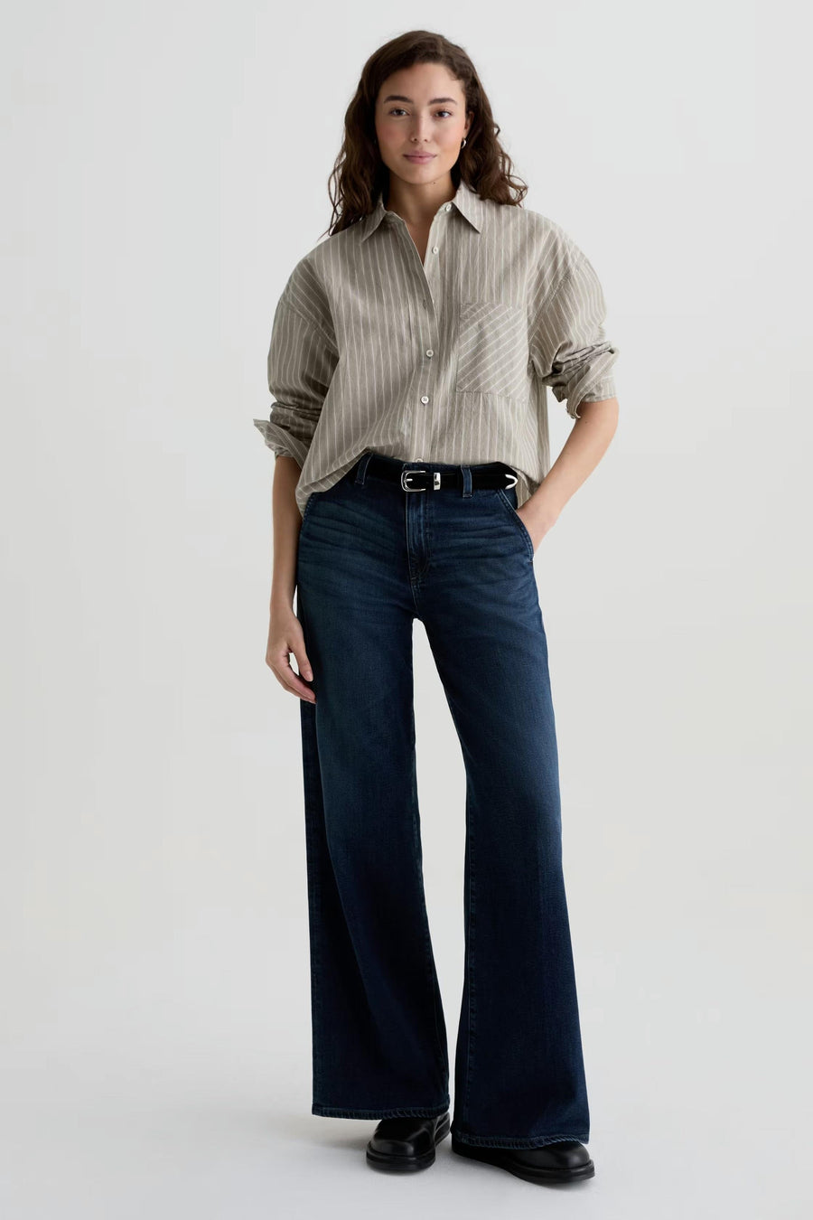 Stella Pressed Low-Slung Palazzo In Poise-AG Jeans-Tocca Finita