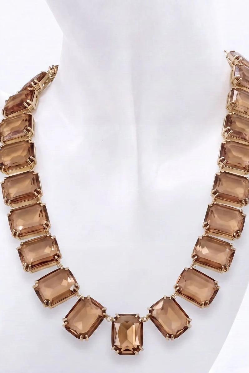 Topaz Swarovski Crystal Necklace-Valentine Rouge-Tocca Finita
