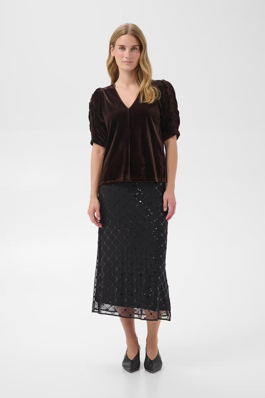 VivikaPW Skirt Black Placed Sequin-Part Two-Tocca Finita
