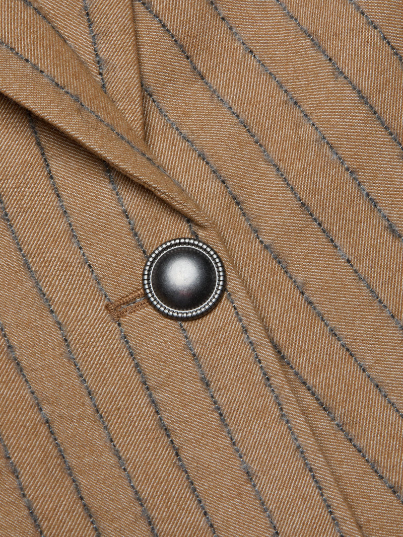 Chamberlain Blazer Tan Charcoal Stripe
