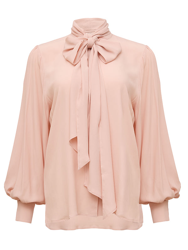 Alexandra Bow Blouse Rose