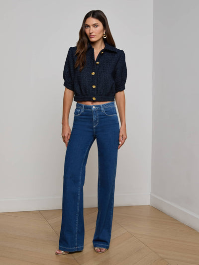 Cove Cropped Tweed Jacket Midnight