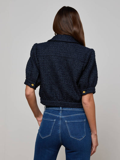 Cove Cropped Tweed Jacket Midnight