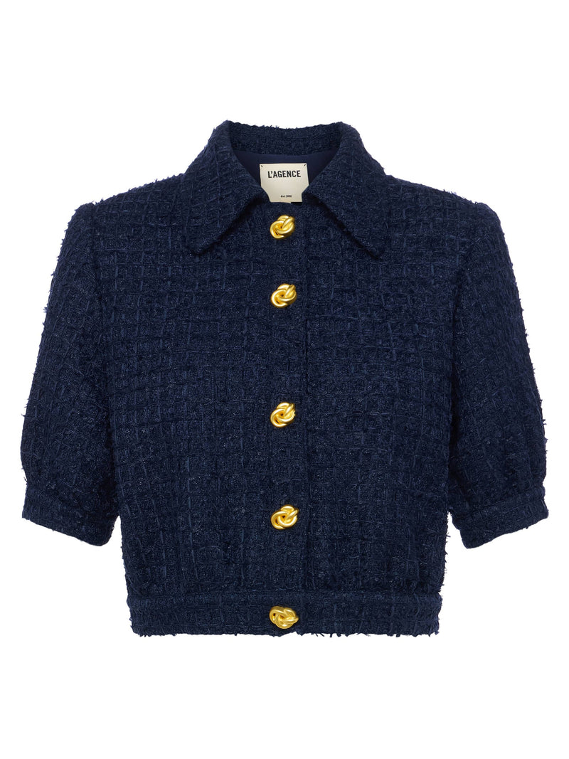 Cove Cropped Tweed Jacket Midnight