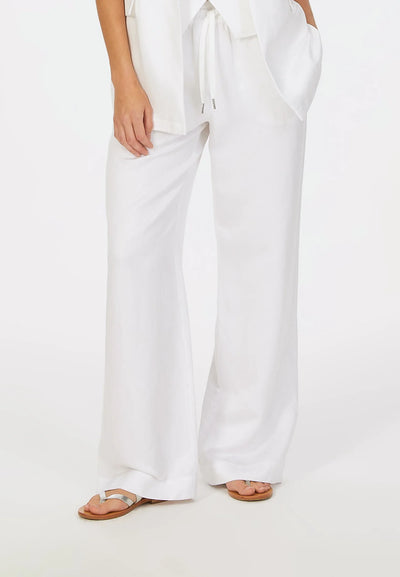 Trousers linen in white