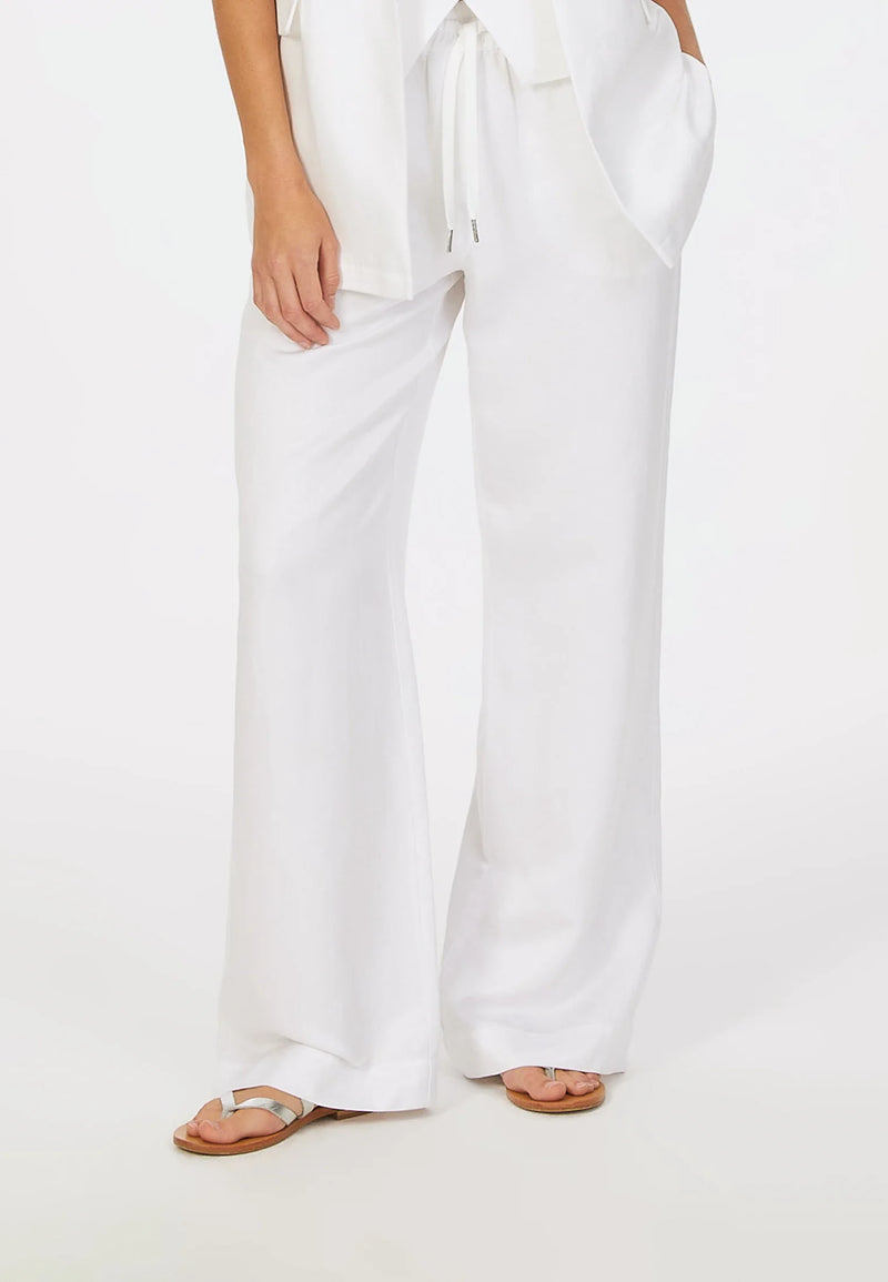 Trousers linen in white