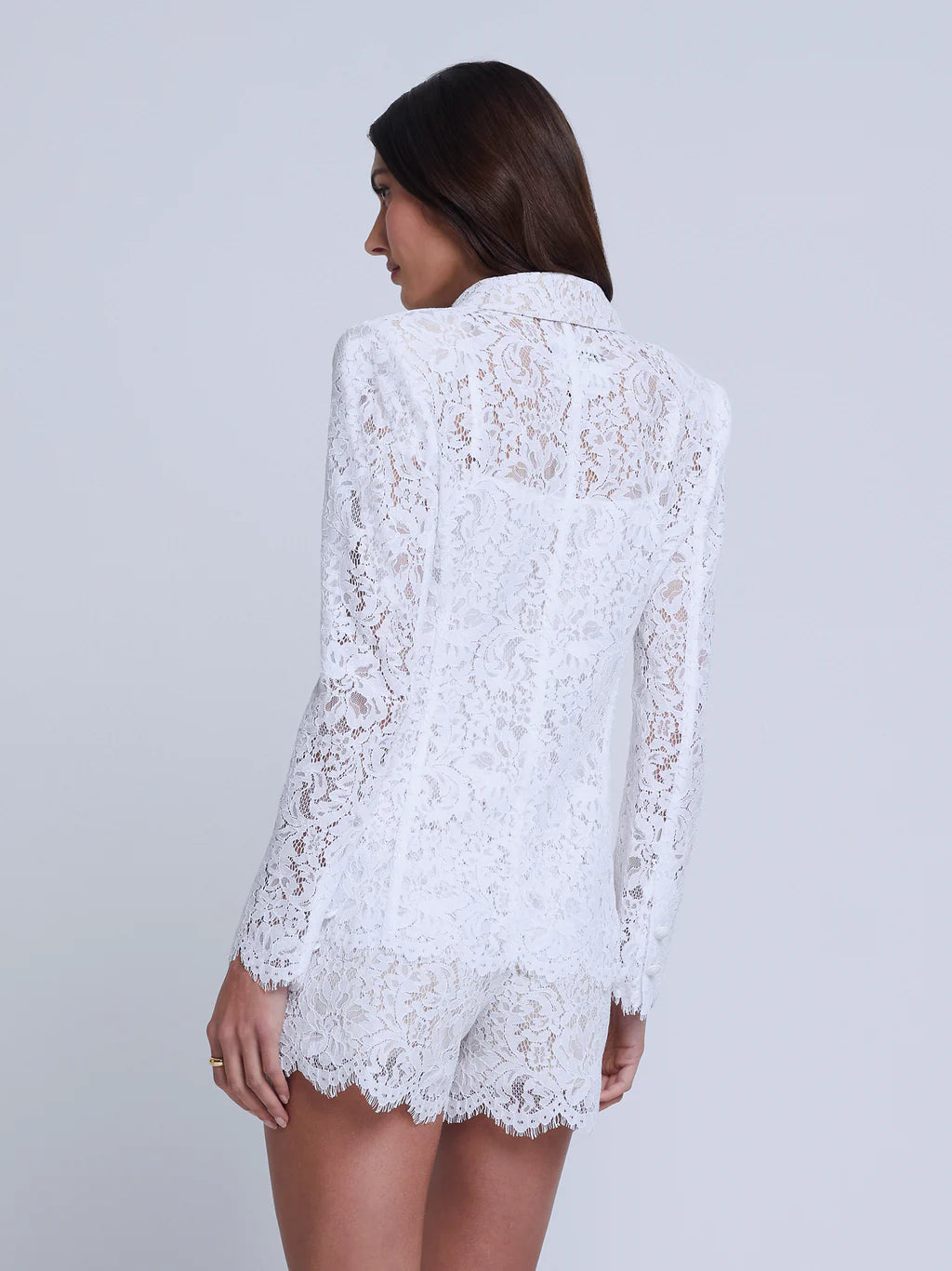 Clementine Blazer in White Lace by L'AGENCE