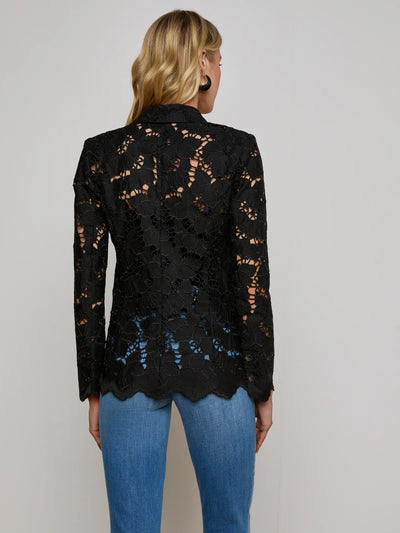Clementine Lace Blazer In Black