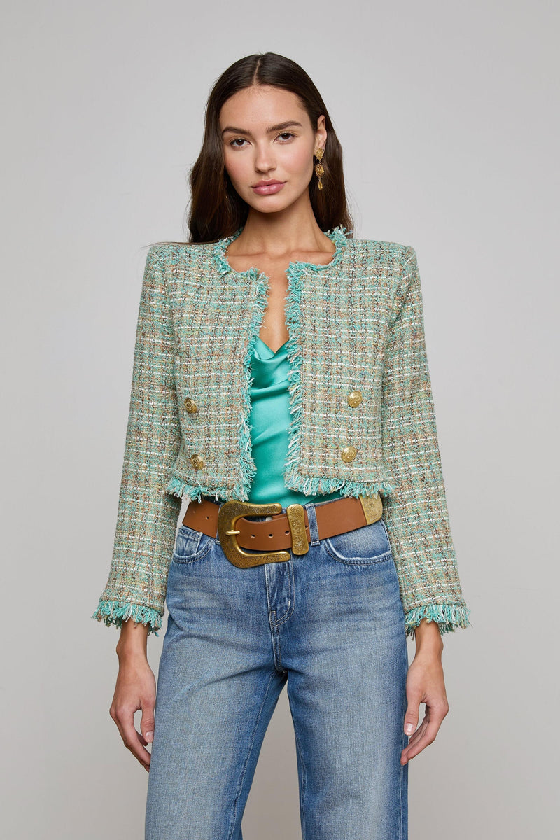 Clydie Cropped Tweed Jacket