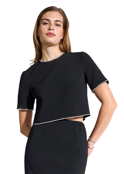 2 Piece Set Rhinestone Embellishment Black-Riani-Tocca Finita