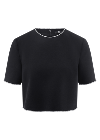 2 Piece Set Rhinestone Embellishment Black-Riani-Tocca Finita