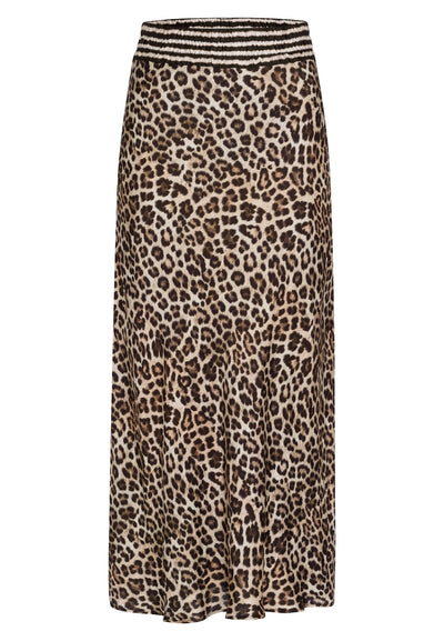Midi Skirt With Leo Print And Stripes