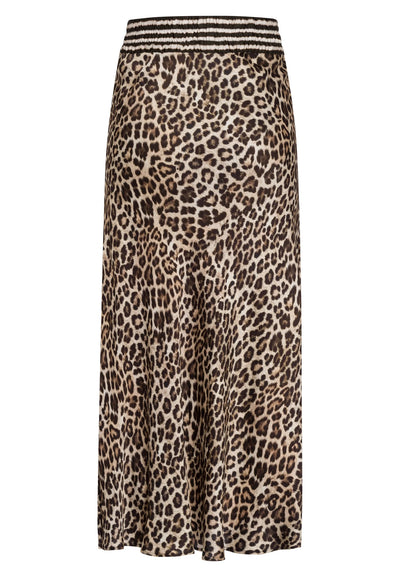 Midi Skirt With Leo Print And Stripes