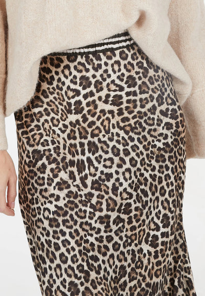 Midi Skirt With Leo Print And Stripes