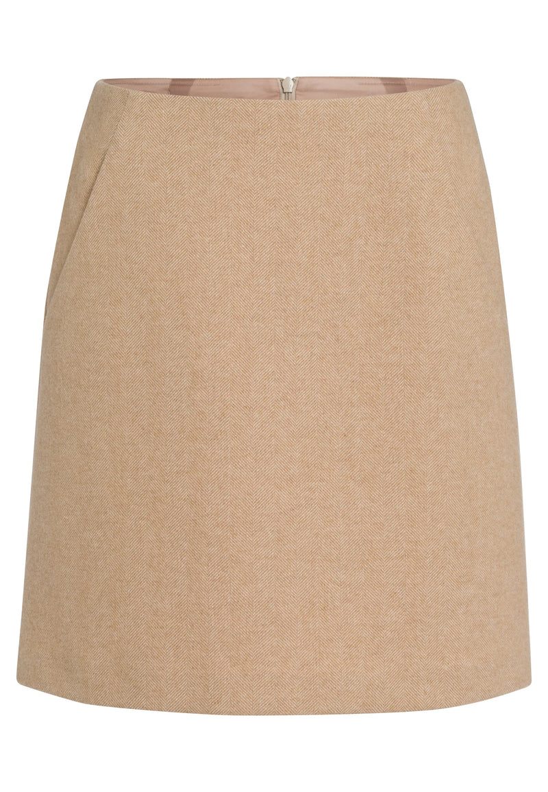 Skirt In Italian Wool Blend Beige