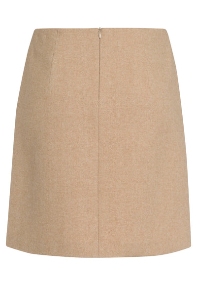 Skirt In Italian Wool Blend Beige