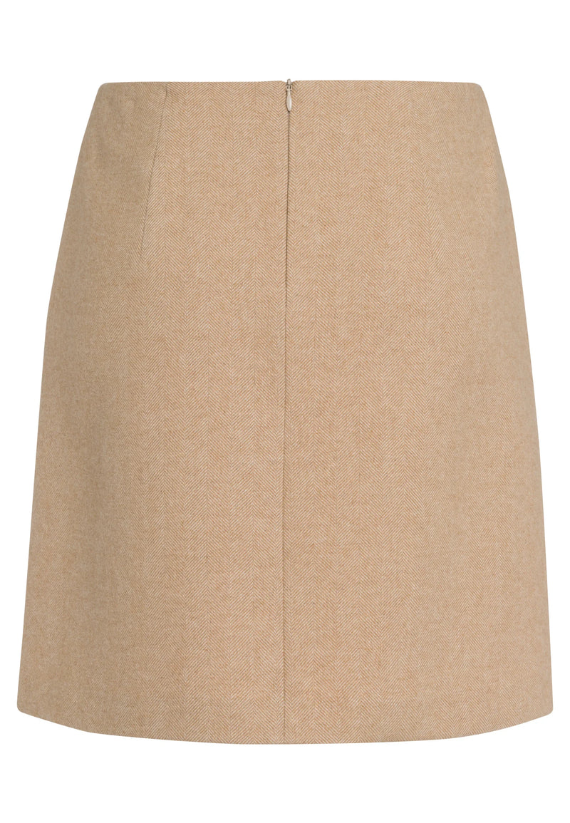 Skirt In Italian Wool Blend Beige