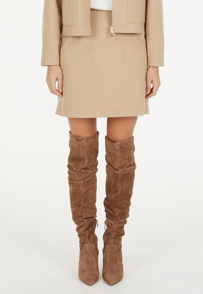 Skirt In Italian Wool Blend Beige