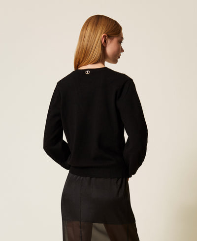 Jumper With Embroidered Inlays Black