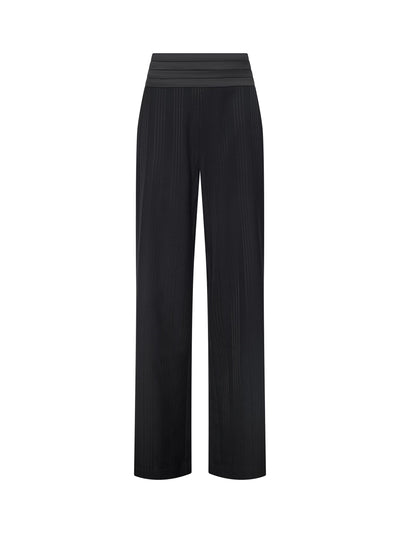 Minerva Cummerbund Trouser Black Shadow Stripe