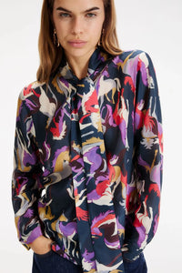 Habutai Silk Shirt Navy